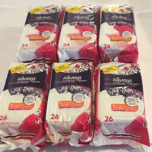 Always Discreet 6 Pk Liner Pads NEW 150 Light pads